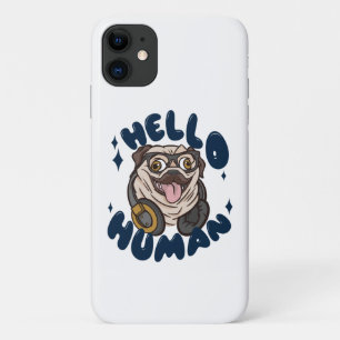 Hello human Cute dog Case-Mate iPhone Case