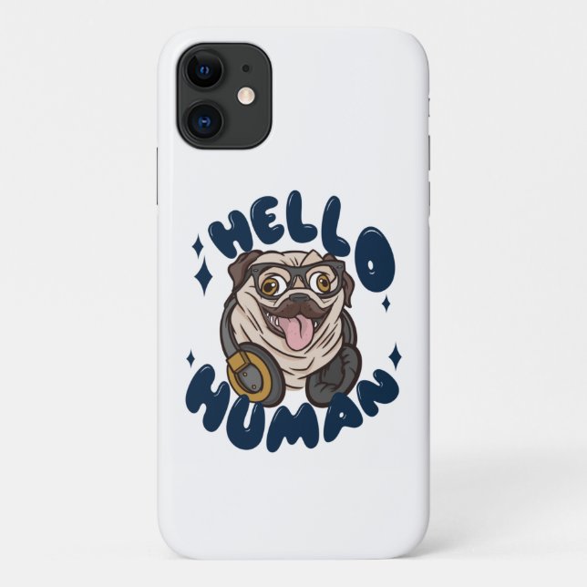 Hello human Cute dog Case-Mate iPhone Case (Back)