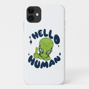 Hello human funny Alien Case-Mate iPhone Case