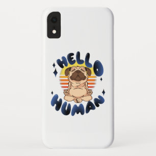 Hello human Meditating yoga dog Case-Mate iPhone Case