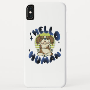 Hello human Meditating yoga dog Case-Mate iPhone Case