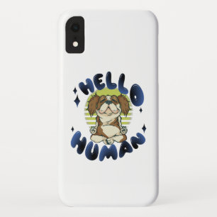 Hello human Meditating yoga dog Case-Mate iPhone Case