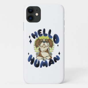 Hello human Meditating yoga dog Case-Mate iPhone Case
