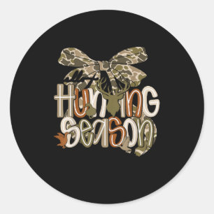 Hello Hunting Season Goodbye Husband Funny Deer  Classic Round Sticker