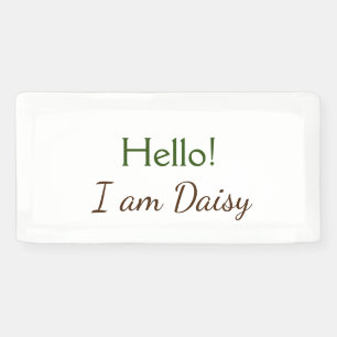 Hello I am Daisy add name text simple minimal y Banner