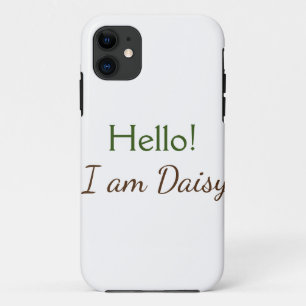 Hello I am Daisy add name text simple minimal y Case-Mate iPhone Case