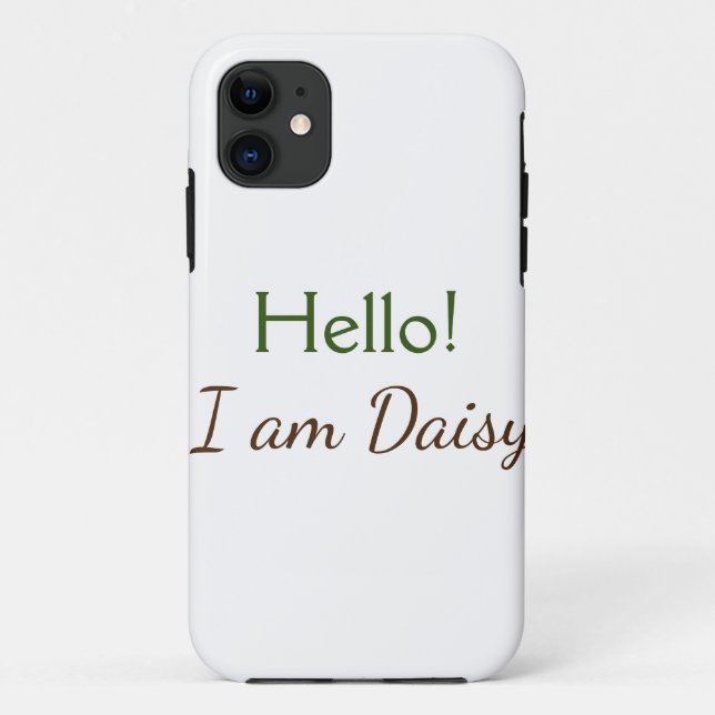 Hello I am Daisy add name text simple minimal y    Case-Mate iPhone Case (Back)