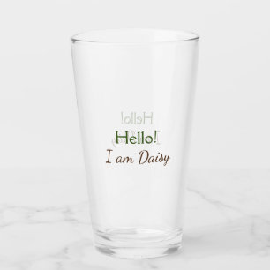 Hello I am Daisy add name text simple minimal y    Glass