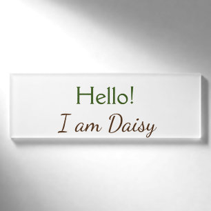 Hello I am Daisy add name text simple minimal y Tag