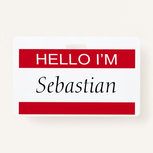 Hello I Am Personalised ID Badge (Front)