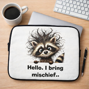 Hello. I bring mischief Racoon  Laptop Sleeve