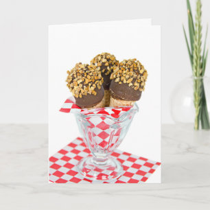 Hello ice cream drumsticks in glass card