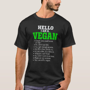 Hello I'm A Vegan Sarcastic Vegetarian Men Women T-Shirt