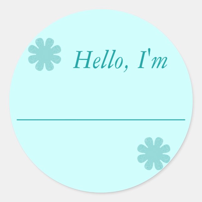 "Hello, I'm....." Classic Round Sticker (Front)