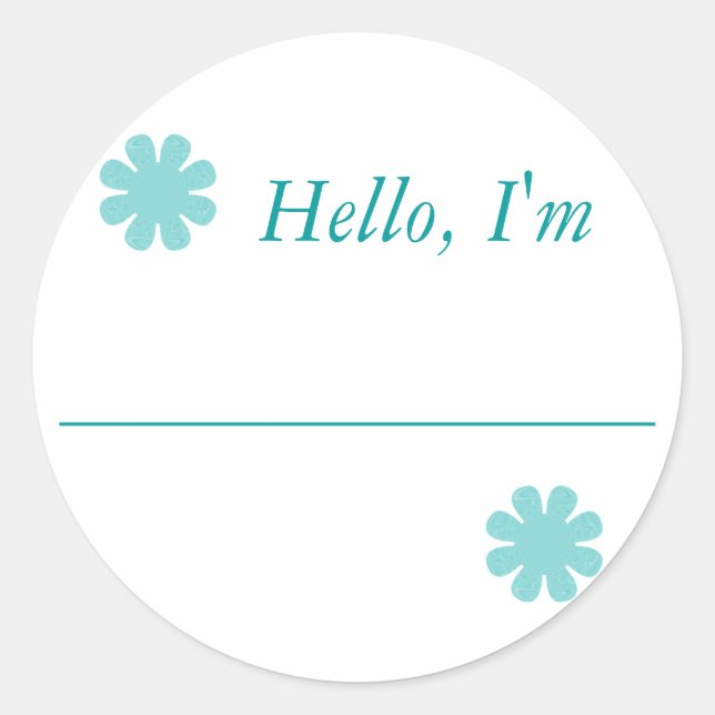 "Hello, I'm....." Classic Round Sticker (Front)