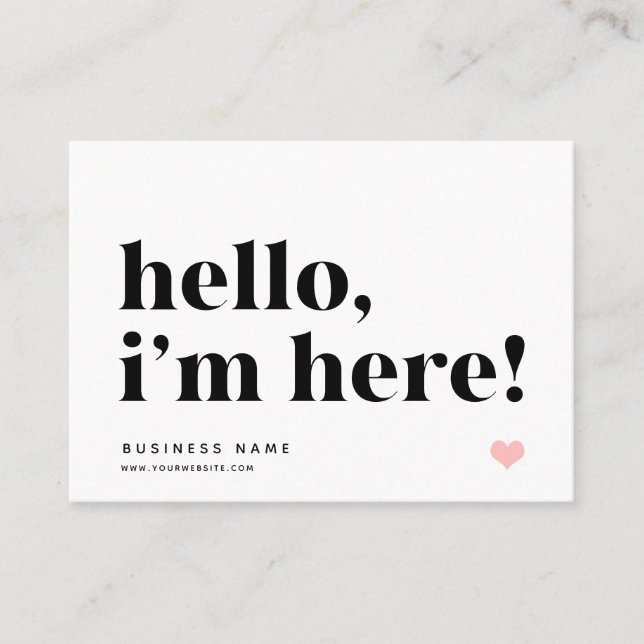 Hello I'm Here | Branding Thank You Insert White (Front)