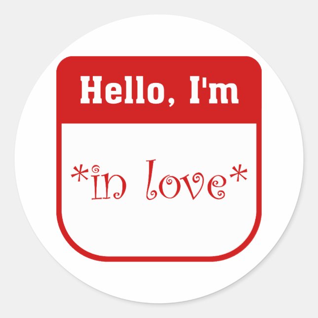 Hello I'm in love stickers (Front)