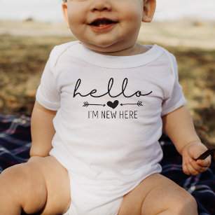 Hello I'm New Here Baby Announcement gift Baby Bod Baby Bodysuit
