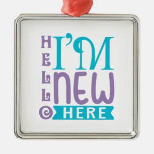 Hello I'm New Here Metal Tree Decoration