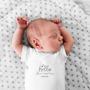 Hello, I'm New Here Personalized Baby Bodysuit