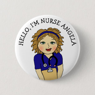 Hello, I'm Nurse Add Name 6 Cm Round Badge