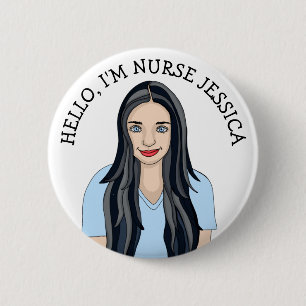 Hello, I'm Nurse Add Name  6 Cm Round Badge