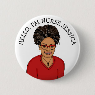 Hello, I'm Nurse Add Name   6 Cm Round Badge