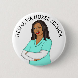 Hello, I'm Nurse Add Name   6 Cm Round Badge