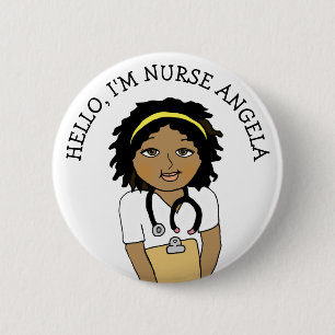 Hello, I'm Nurse Add Name 6 Cm Round Badge