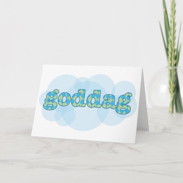 Hello in Danish - Goddag with argyle pattern Card (Front)