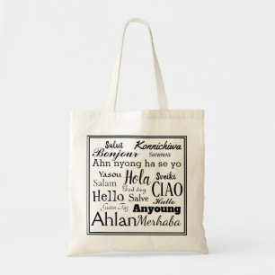 Hello in Different Languages Tote Bag