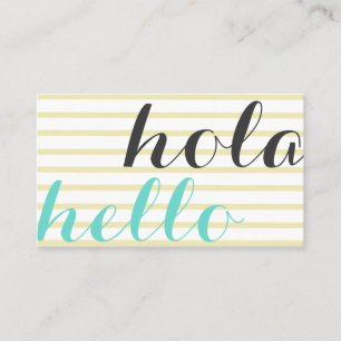 Hello, interpreter translator teacher languages business card