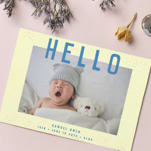 HELLO Introducing My Baby Modern Photo Frame Announcement