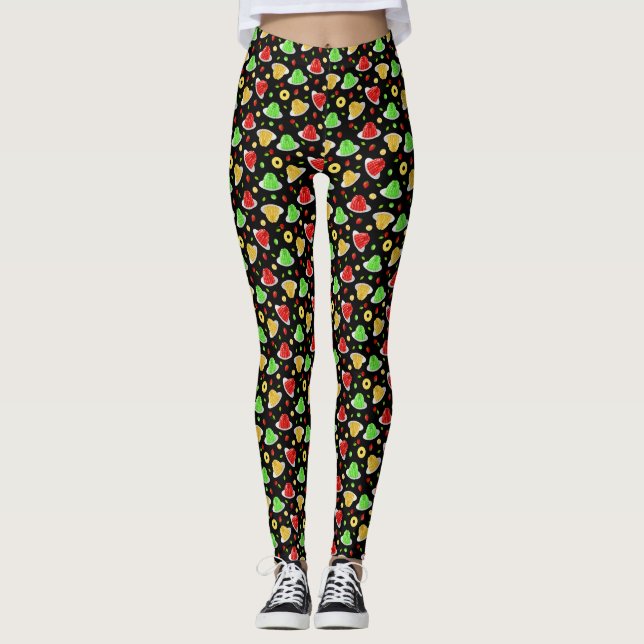 Hello Jello Tights - on Black (Front)