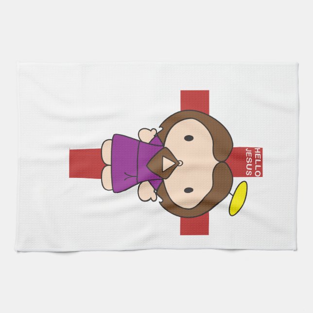 Hello Jesus Tea Towel (Horizontal)
