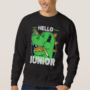 Hello Junior grade back to school dinosaur kids Sweatshirt