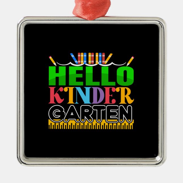 Hello Kinder Garten Metal Tree Decoration (Front)