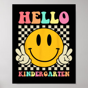 Hello Kindergarten Back To School Groovy Teacher S Poster