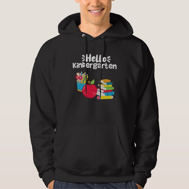 Hello Kindergarten Back To School Kinder Preschool Hoodie (Front)