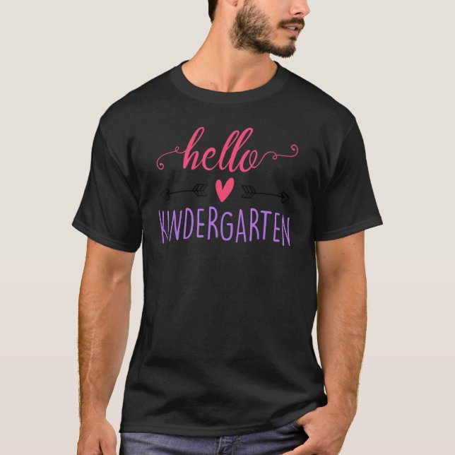 Hello Kindergarten  Back To School T-Shirt (Front)