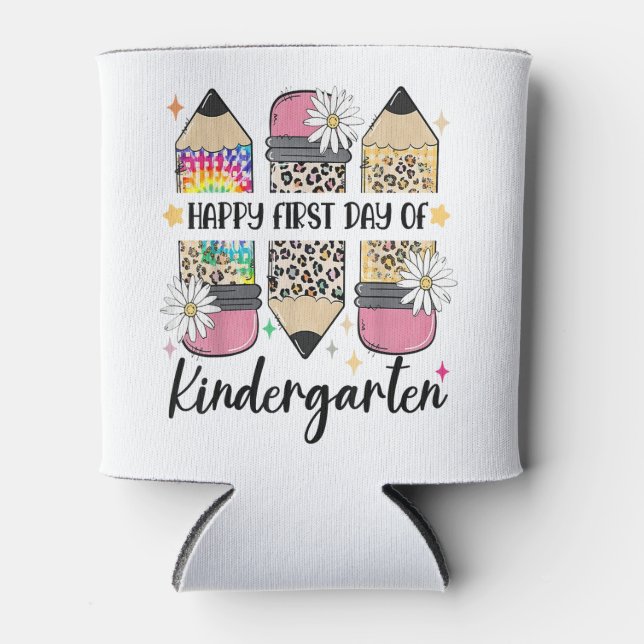 Hello Kindergarten Back To School Teacher Student Can Cooler (Front)