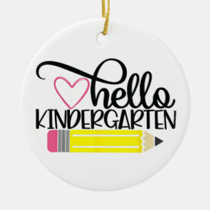 Hello Kindergarten Back To School Teacher Student  Ceramic Tree Decoration