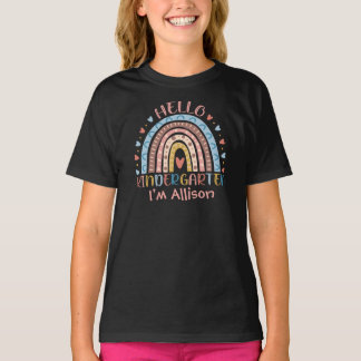 Hello Kindergarten Boho Rainbow Back to School T-Shirt