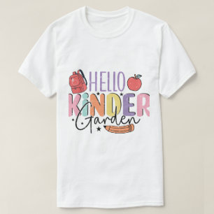 Hello Kindergarten Colourful Back-to-School T-Shirt