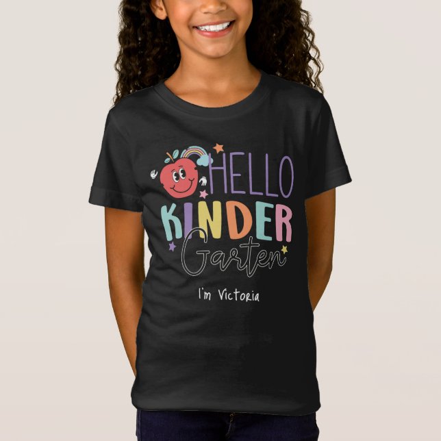 Hello Kindergarten Colourful Elementary School v2 T-Shirt (Front)