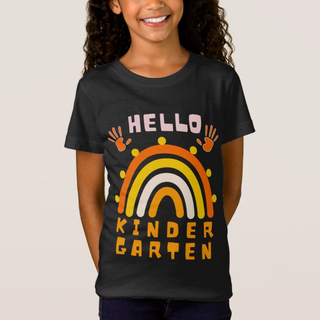 HELLO KINDERGARTEN - COOL RAINBOW T-Shirt (Front)
