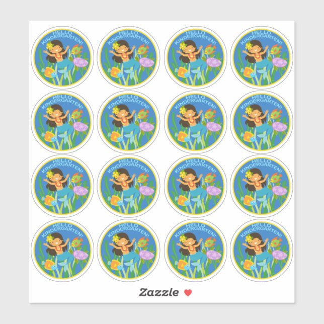 Hello Kindergarten! Cute Mermaid (Sheet)