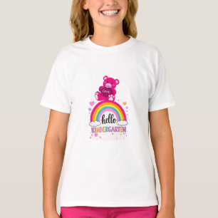 Hello Kindergarten Cute Rainbow Bear T-Shirt