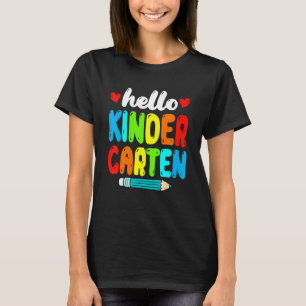 Hello Kindergarten Cute Teacher Kids Back To Schoo T-Shirt
