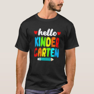 Hello Kindergarten Cute Teacher Kids Back To Schoo T-Shirt